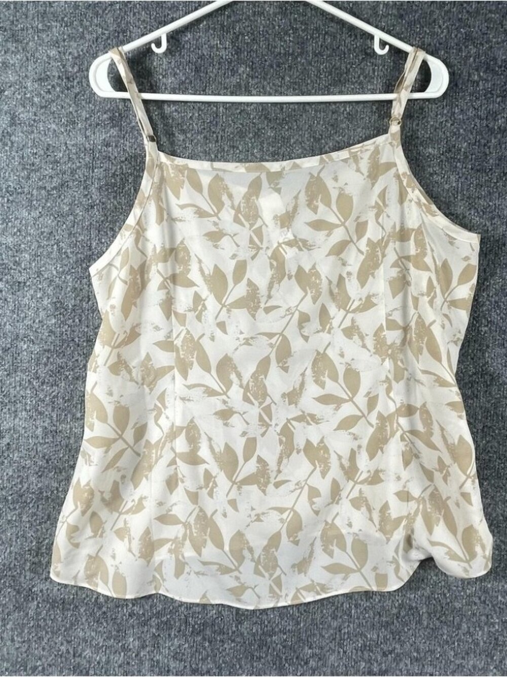 Womens Large Beige Sheer 2 Piece Blouse Lightweight Oversized Flow Tank - Picture 3 of 3